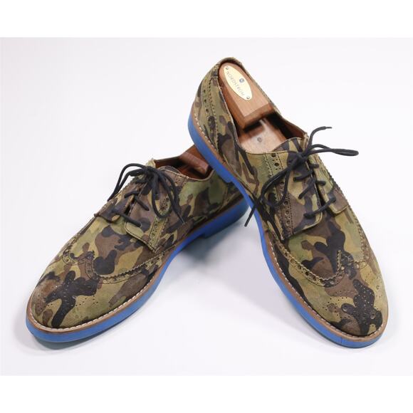 Del Toro Green Camo Camouflage Wingtip Derby Oxford Dress Shoes Mens 11 M main image 10